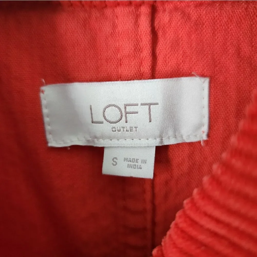 LOFT corduroy button front pockets boxi long sleeve shaket - Picture 7 of 13